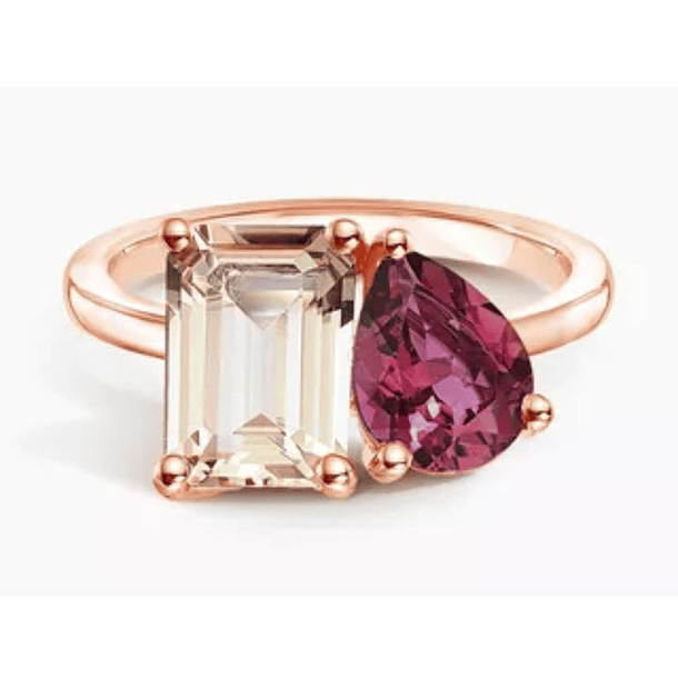 Anillo tu y yo, en oro amarillo de 14k. En alla 6 