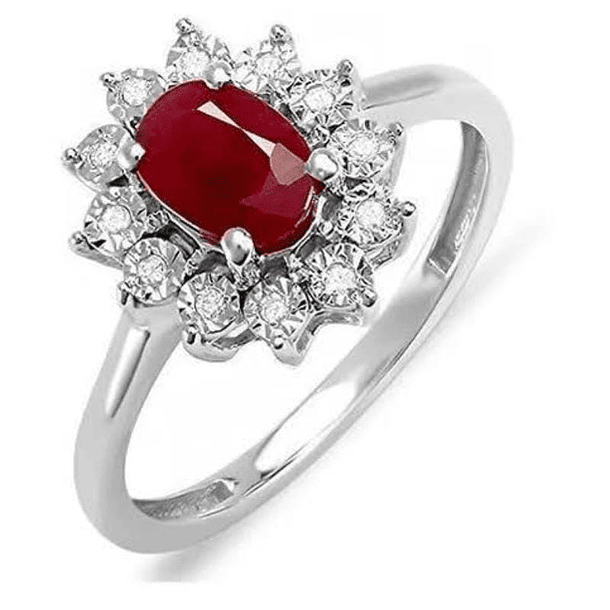 Anillo en plata ley 925 con baño de oro talla 5 3/4, ópalo cabujon ovalado y 10 moissnanitas redondas de 3.5 