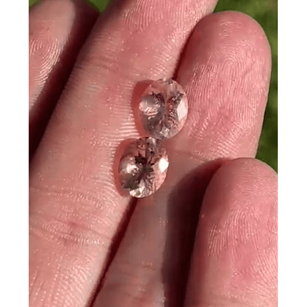 Par de Morganitas-3.31ct-8.6x6.6mm-c/oval-calidad AAA 