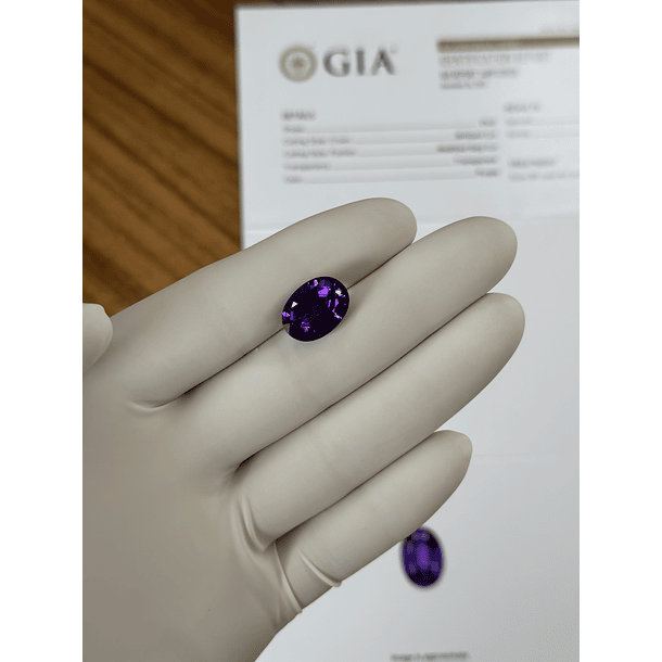 Amatista certificada GIA-6.98ct-15.12x11.05x7.42mm 