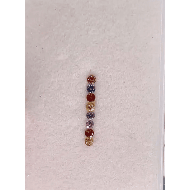 lote de 9 zafiros redondos de colores de 3 mm 