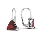 Juego de anillo T6 y aretes en plata ley.925 con Amatista trillón y baño de rodio  1