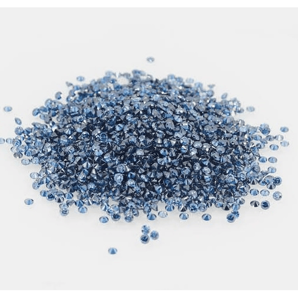 Lote de 92 Moissanitas azul rey-0.032ct-2mm 