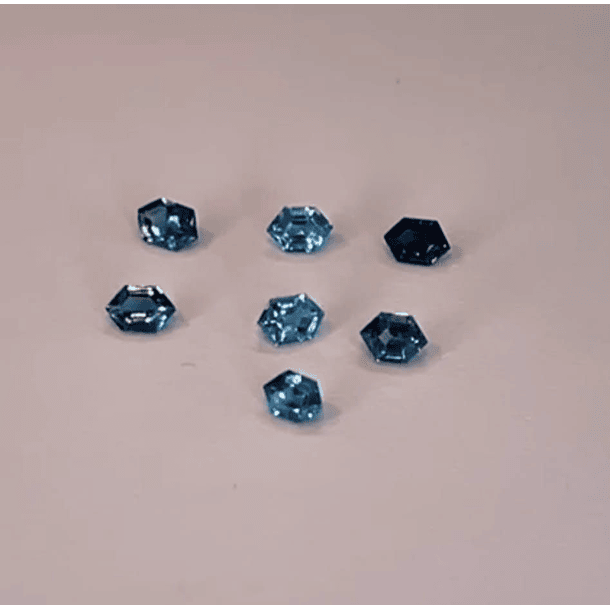 Par de Topacios London Blue-0.50ct-6x4x2.8mm-corte hexágono alargado 