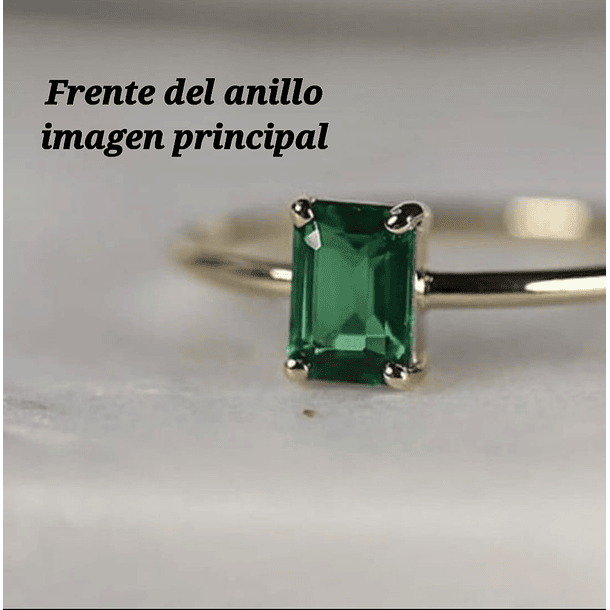 Anillo solitario en oro amarillo de 14k con amatista step cushion 4.90ct 12x10x6.5mm 