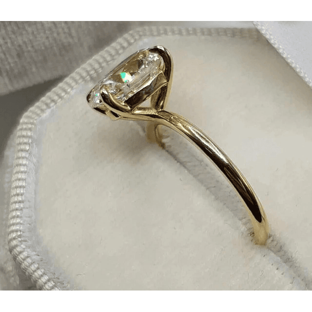  Anillo solitario con Turmalina corte cushion de 8.48x7.61x6.52mm en oro rosa de 18k talla 4.5  