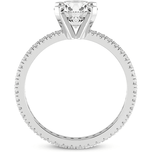 Anillo solitario talla 5 en oro blanco de 14k 