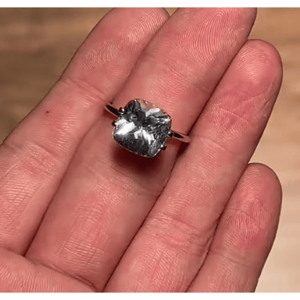 Anillo solitario plata ley925 talla 6 