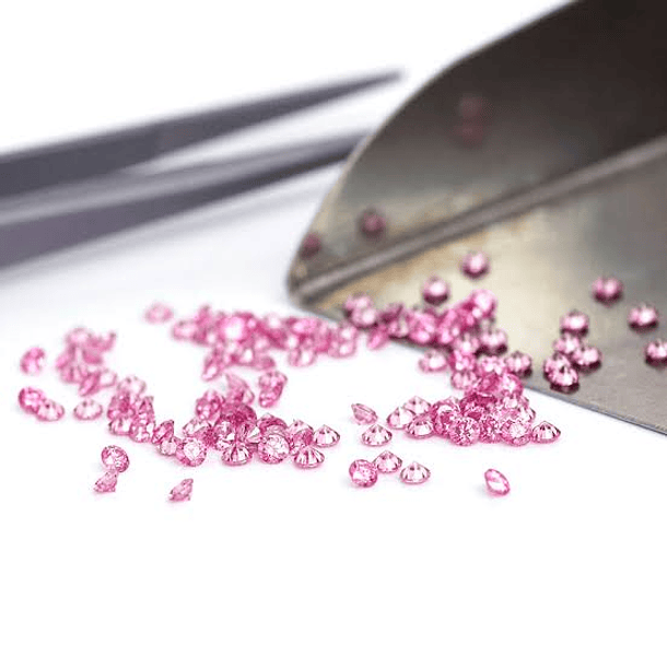 Lote de 12 Moissanitas rosas-0.014ct-1.5mm 