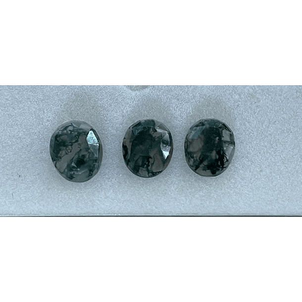 Trio de Ágata musgosa corte oval  
