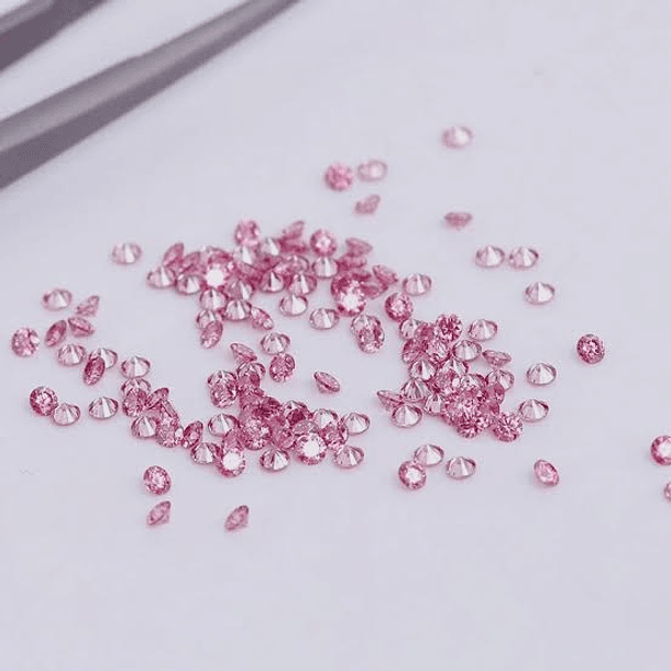 Lote de Moissanita rosa-0.031ct-2mm 