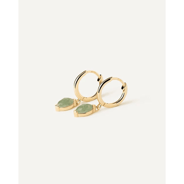  Aretes en plata ley 925 con baño de oro amarillo con un par de topacios místicos corte marquesa de 12x6mm 