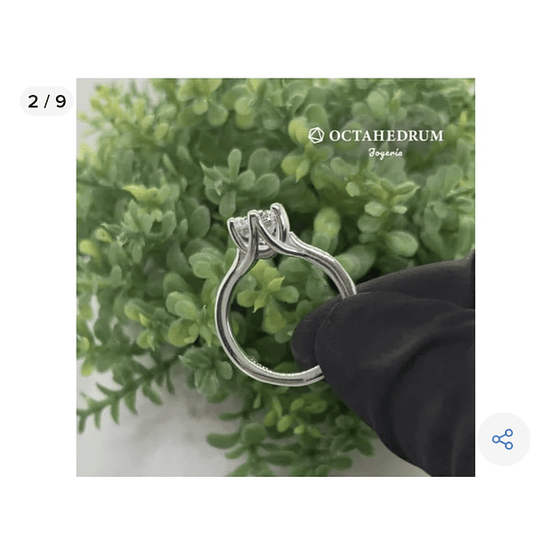 Anillo en oro amarillo de 14k con rubí redondo en talla 9. 