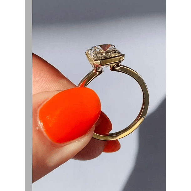 Anillo en oro amarillo de 14k, ametrino de 11.5x11.5 