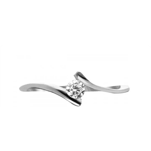 Anillo solitario en oro amarillo 14k talla 7 con zafiro winza redondo 