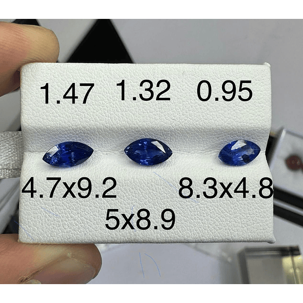 Zafiro corte marquesa, certificado por GIA 1.32ct 8.9x5mm 
