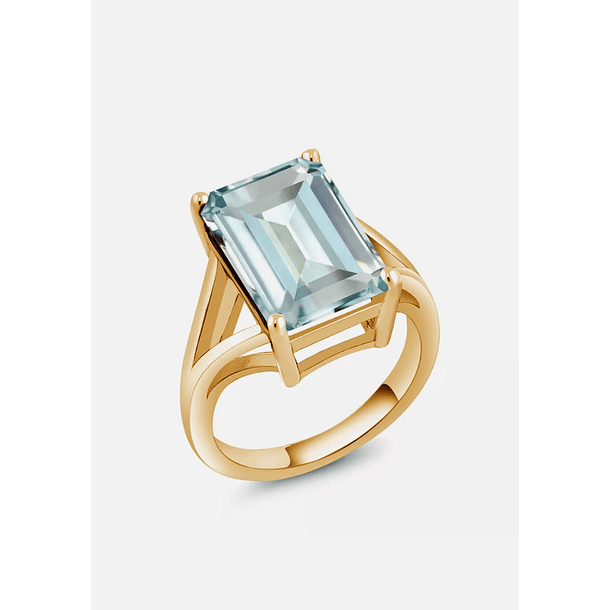 Anillo en oro rosa con amatista verde 