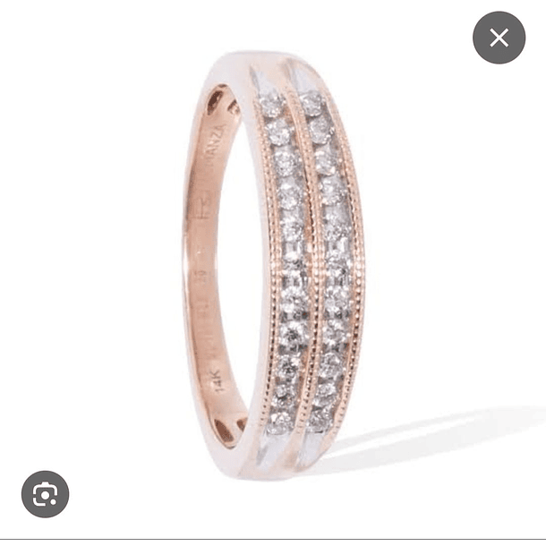 Churumbela doble con rubíes en plata ley 925 con baño de rodio. Talla 9  