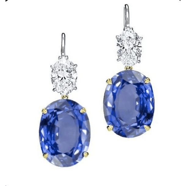 Aretes en oro amarillo de 10k con topacio london blue oval y peridotos redondos 