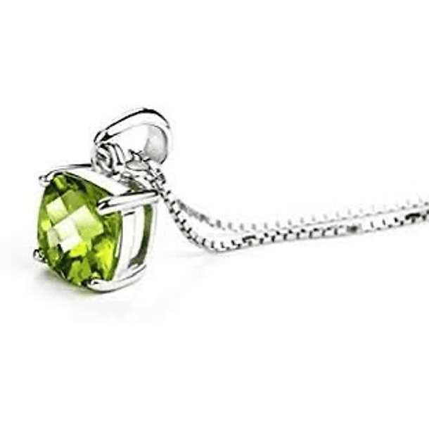 Dije solitario en oro amarillo de 10k con peridoto  