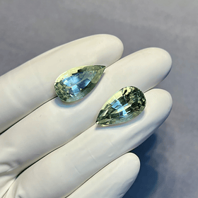 Par de Amatista verde-20.030ct-19.5x10.8x9.2mm