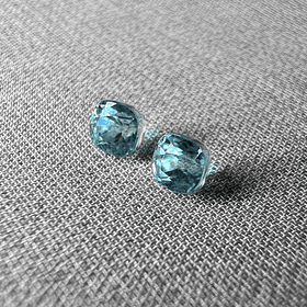 Par de Circón natural azul-0.945ct-3.5x3.4mm