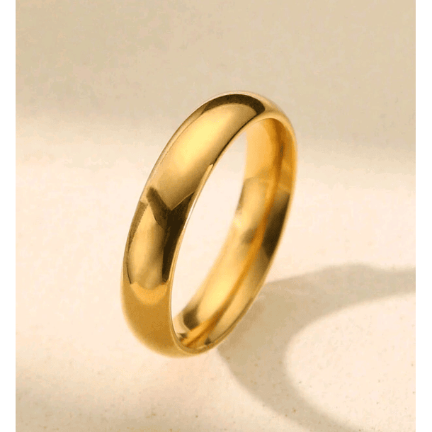 Argolla de matrimonio en oro amarillo de 14k talla 8.