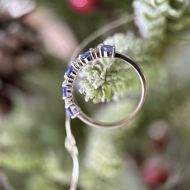 Anillo media churumbella en oro blanco de 14k  3