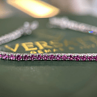 Pulsera en oro blanco de 14k con zafiro rosa  1