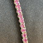 Pulsera en oro blanco de 14k con zafiro rosa  3