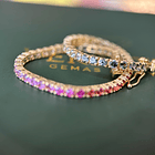 Pulsera con zafiros rainbow en oro blanco de 14k 2