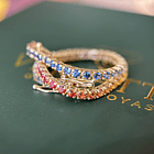 Pulsera con zafiros rainbow en oro blanco de 14k 1