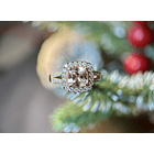 Anillo con morganita y diamante natural en oro rosa de 14k  2