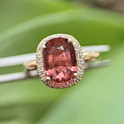 Anillo con Turmalina y diamante natural en oro amarillo de 14k 2