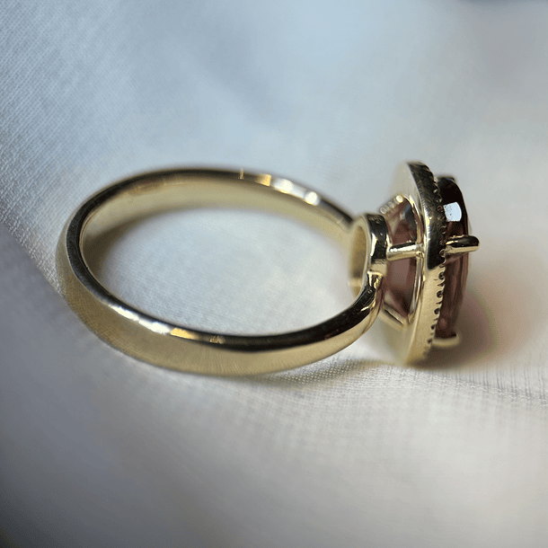 Anillo con Turmalina y diamante natural en oro amarillo de 14k 3