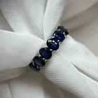 Media churumbella con zafiros en oro blanco de 14k  1