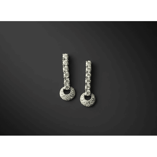 Aretes en platino con diamantes de laboratorio