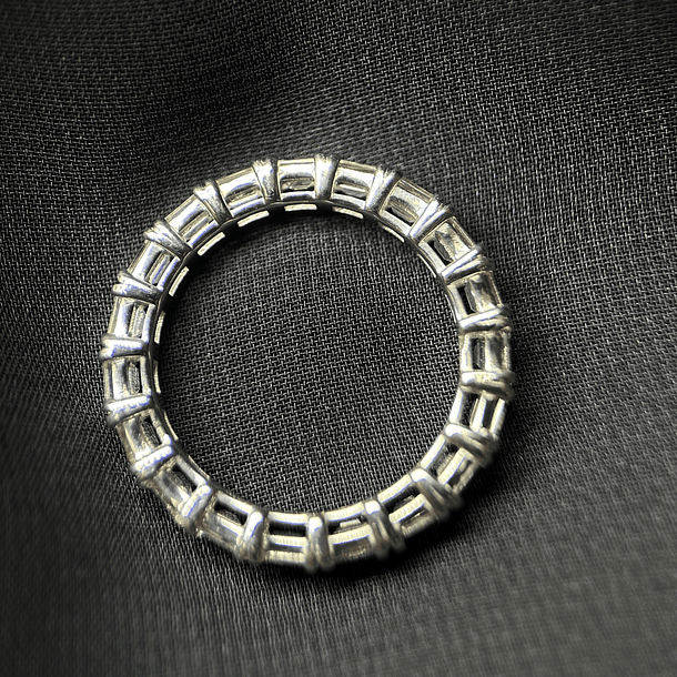 Anillo churumbella con diamantes en oro blanco de 14k 4