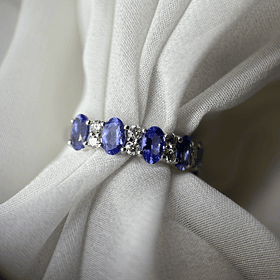 Anillo media churumbella en oro blanco de 14k 