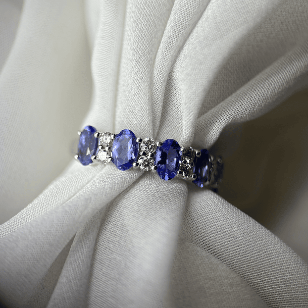 Anillo media churumbella en oro blanco de 14k  2