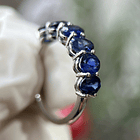 Media churumbella con zafiros en oro blanco de 14k  6