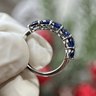 Media churumbella con zafiros en oro blanco de 14k  7