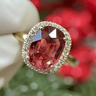 Anillo con Turmalina y diamante natural en oro amarillo de 14k 2