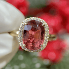 Anillo con Turmalina y diamante natural en oro amarillo de 14k 1