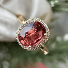 Anillo con Turmalina y diamante natural en oro amarillo de 14k 7