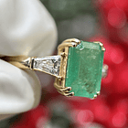 Anillo con Esmeralda octágono y diamantes de laboratorio  6