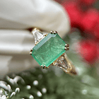 Anillo con Esmeralda octágono y diamantes de laboratorio  2