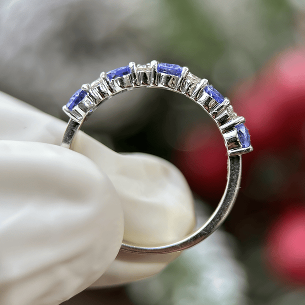 Anillo media churumbella en oro blanco de 14k  7