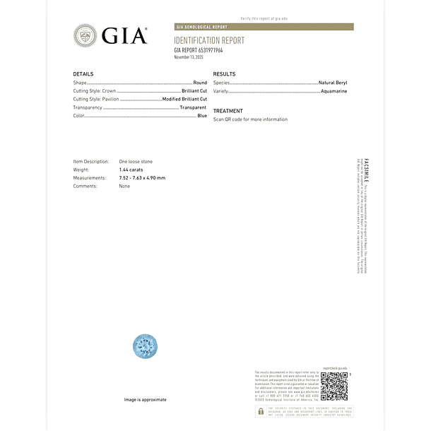 Aguamarina GIA-1.44ct-7.52-7.63x4.90mm 4