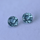 Par de aguamarinas GIA-1.10 y 1.15ct-7.04-7.11x4.16mm y 6.97-7.13x4.53mm 1